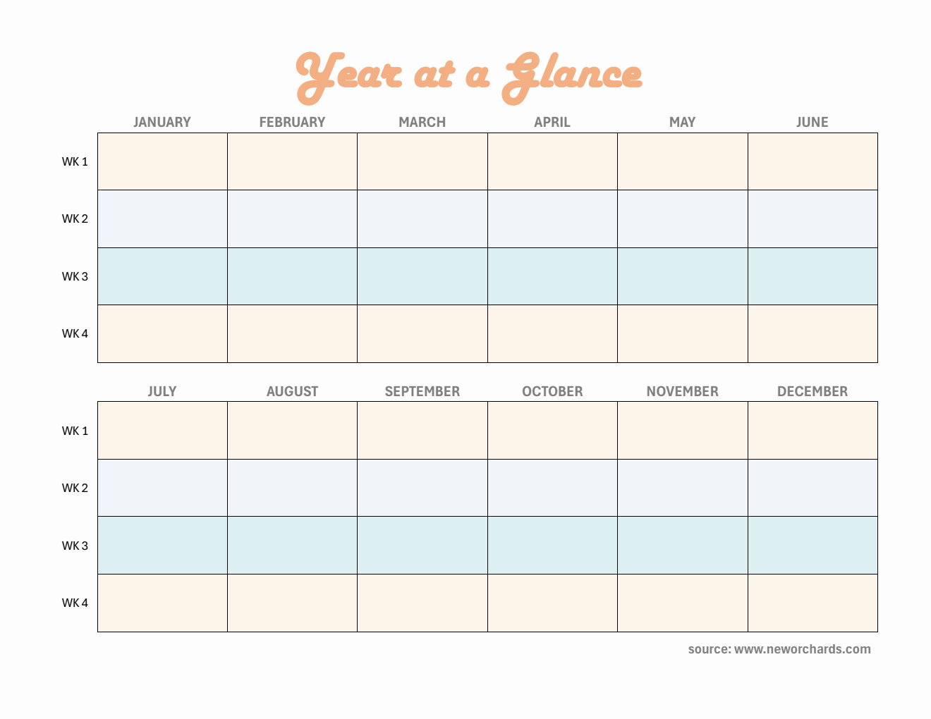 Year-at-a-Glance Template | Free to Download and Edit in Word