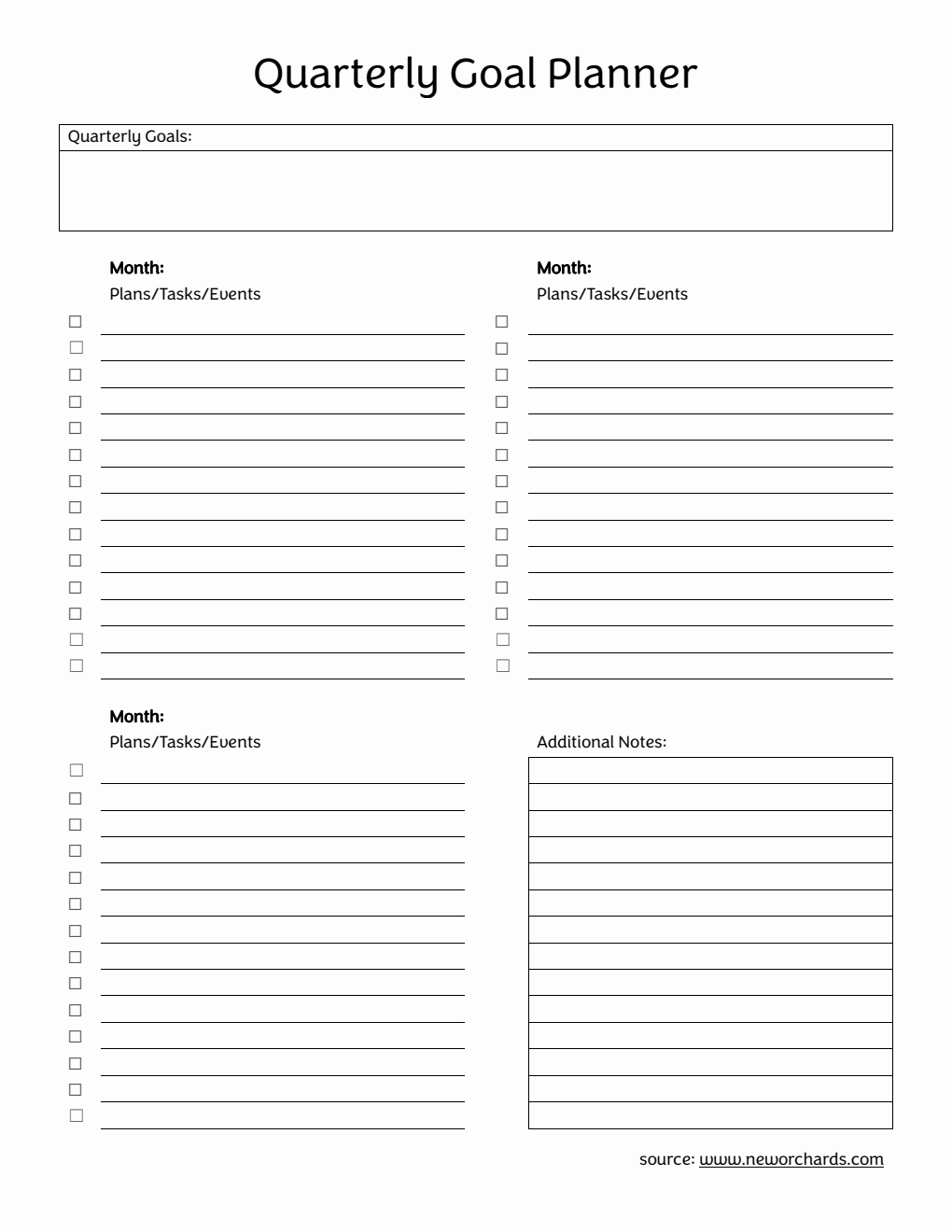 Free Quarterly Goals Planner Templates (PDF, Word, Excel)
