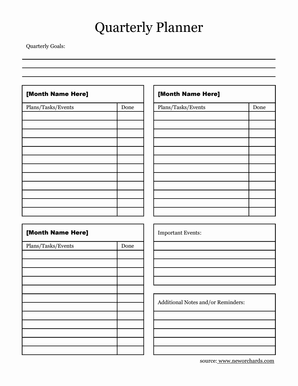 Free Quarterly Planner Templates PDF Word Excel Free quarterly planner templates pdf word excel