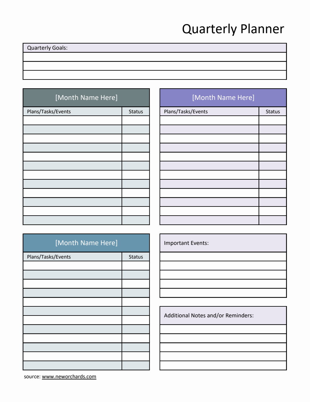 Free Quarterly Planner Templates (PDF, Word, Excel)