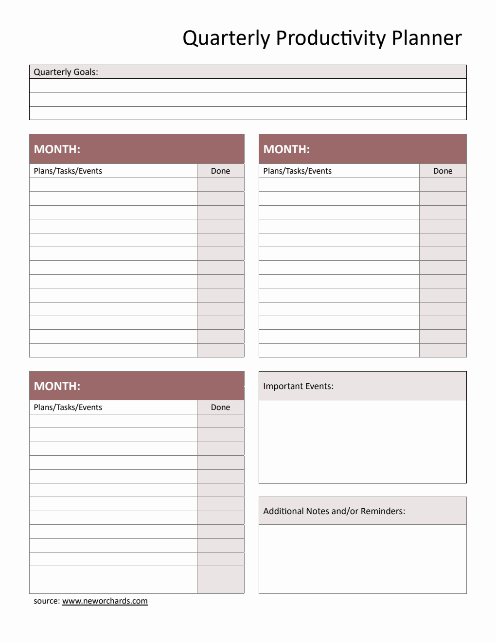 Free Quarterly Planner Templates (PDF, Word, Excel)