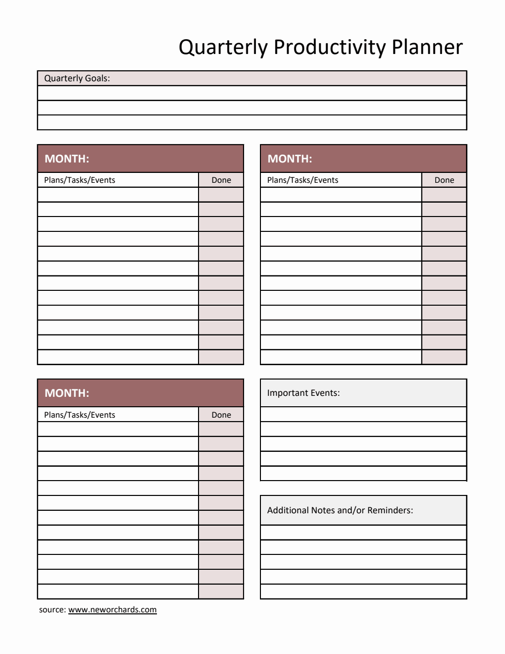 Free Quarterly Goals Planner Templates PDF Word Excel Free quarterly goals planner templates pdf word excel