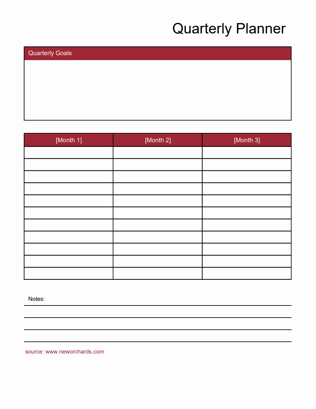 Free Excel Quarterly Planner (Modern)
