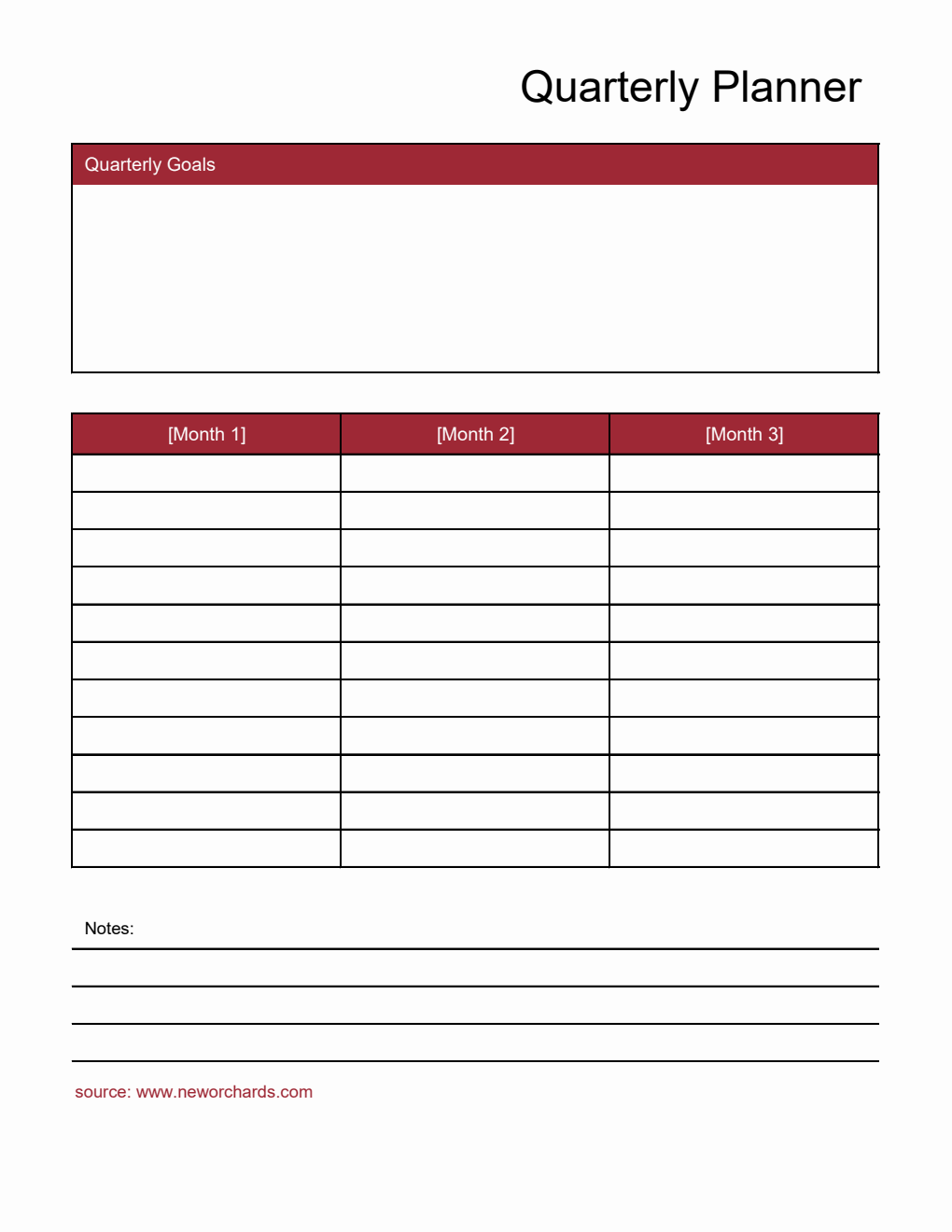 Free Quarterly Planner Templates (PDF, Word, Excel)