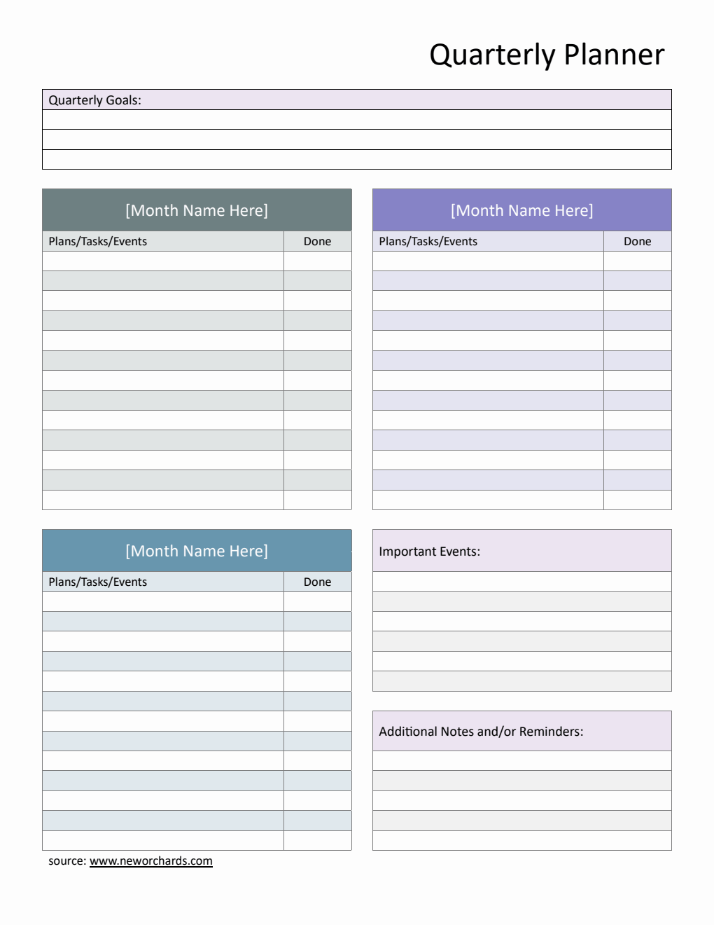 Free Word Monthly Planner Templates