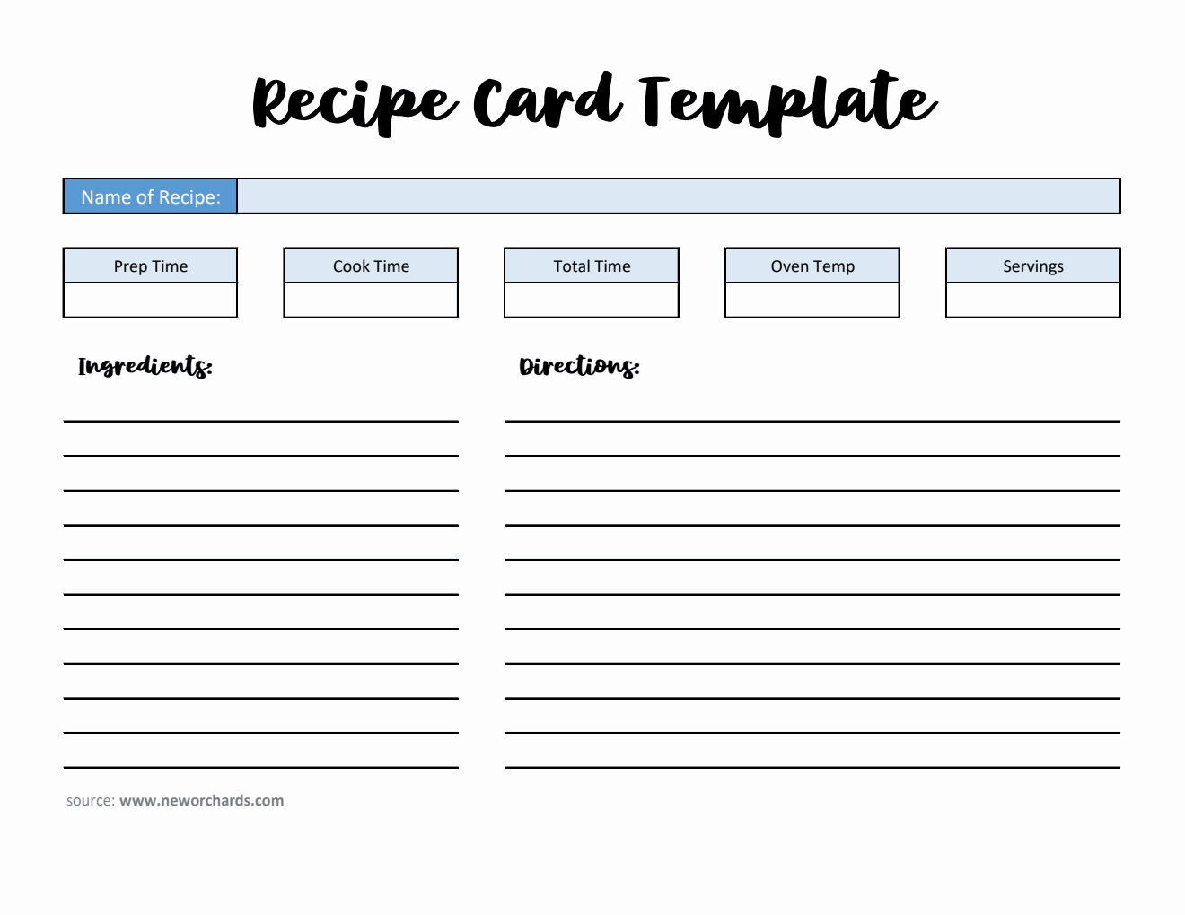 Free Excel Recipe Card Templates Free Excel Recipe Card Templates