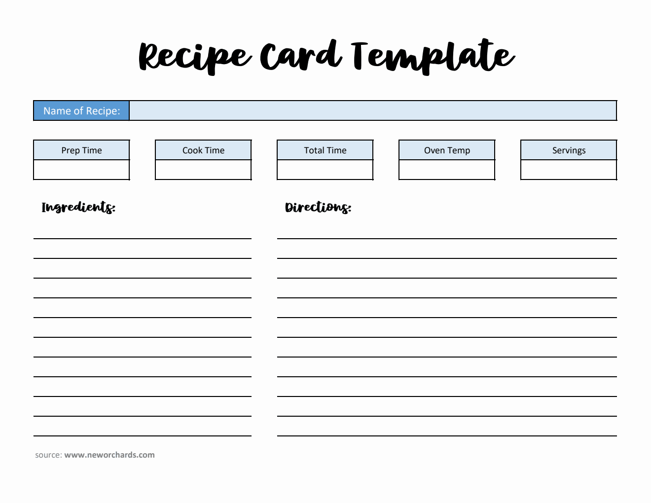 Free Recipe Card Templates (PDF, Word, Excel)