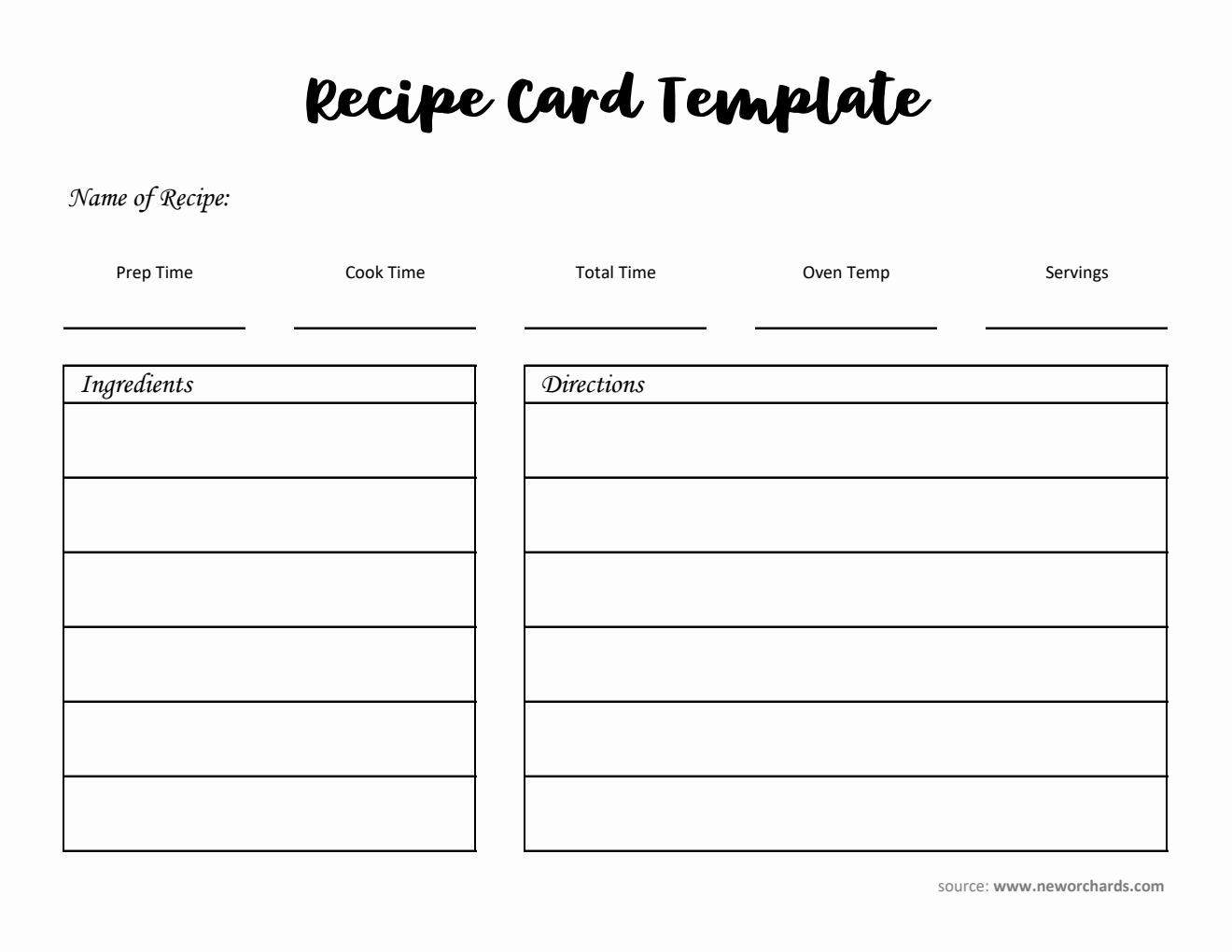 Free Recipe Card Templates (PDF, Word, Excel)