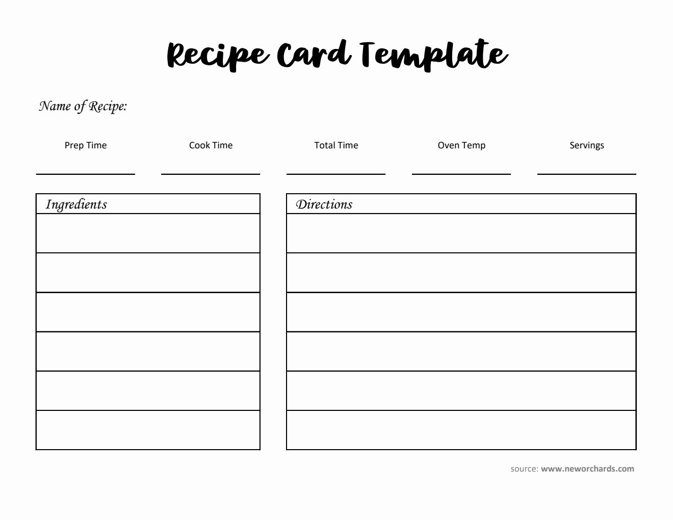 Free Excel Recipe Card Templates free-excel-recipe-card-templates
