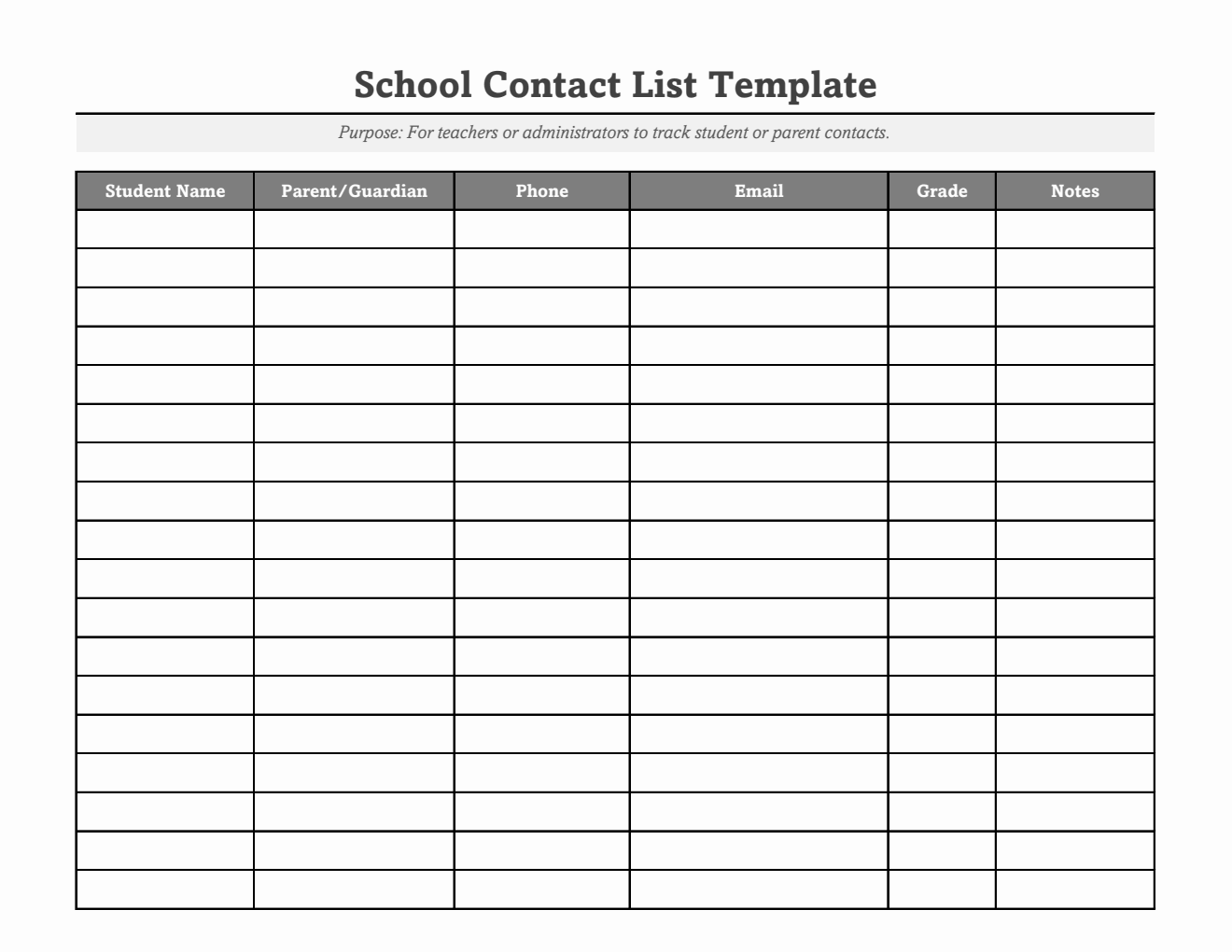 Free Contact List Templates PDF Word Excel Free contact list templates pdf word excel