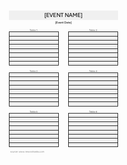 Free Downloadable Seating Chart Template in Word
