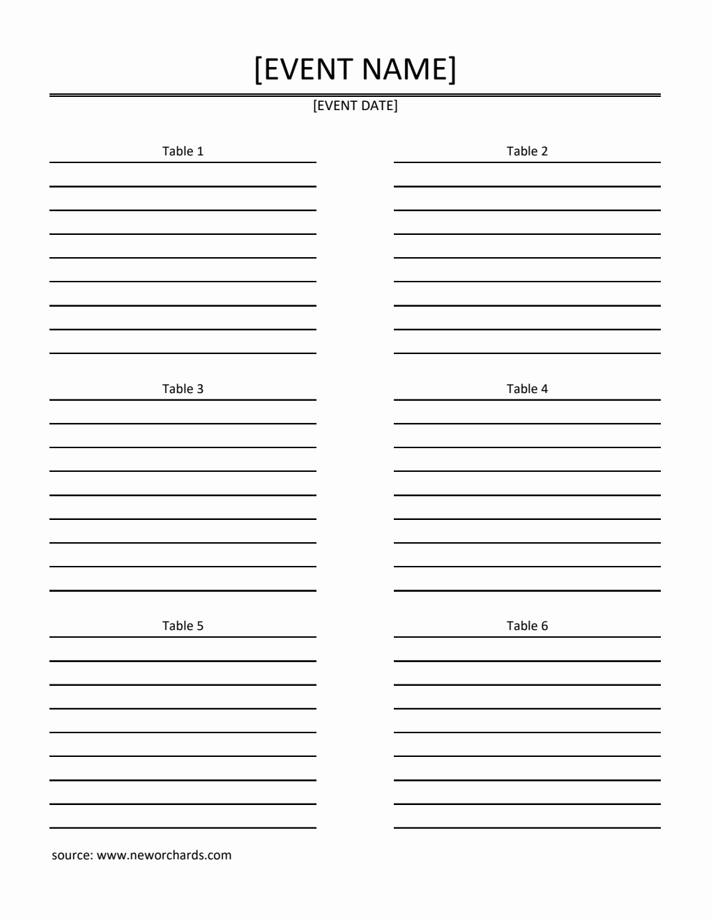 Free Seating Chart Templates (PDF, Word, Excel)