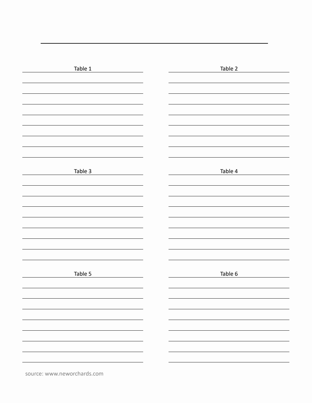 Free  Seating Chart Template in PDF