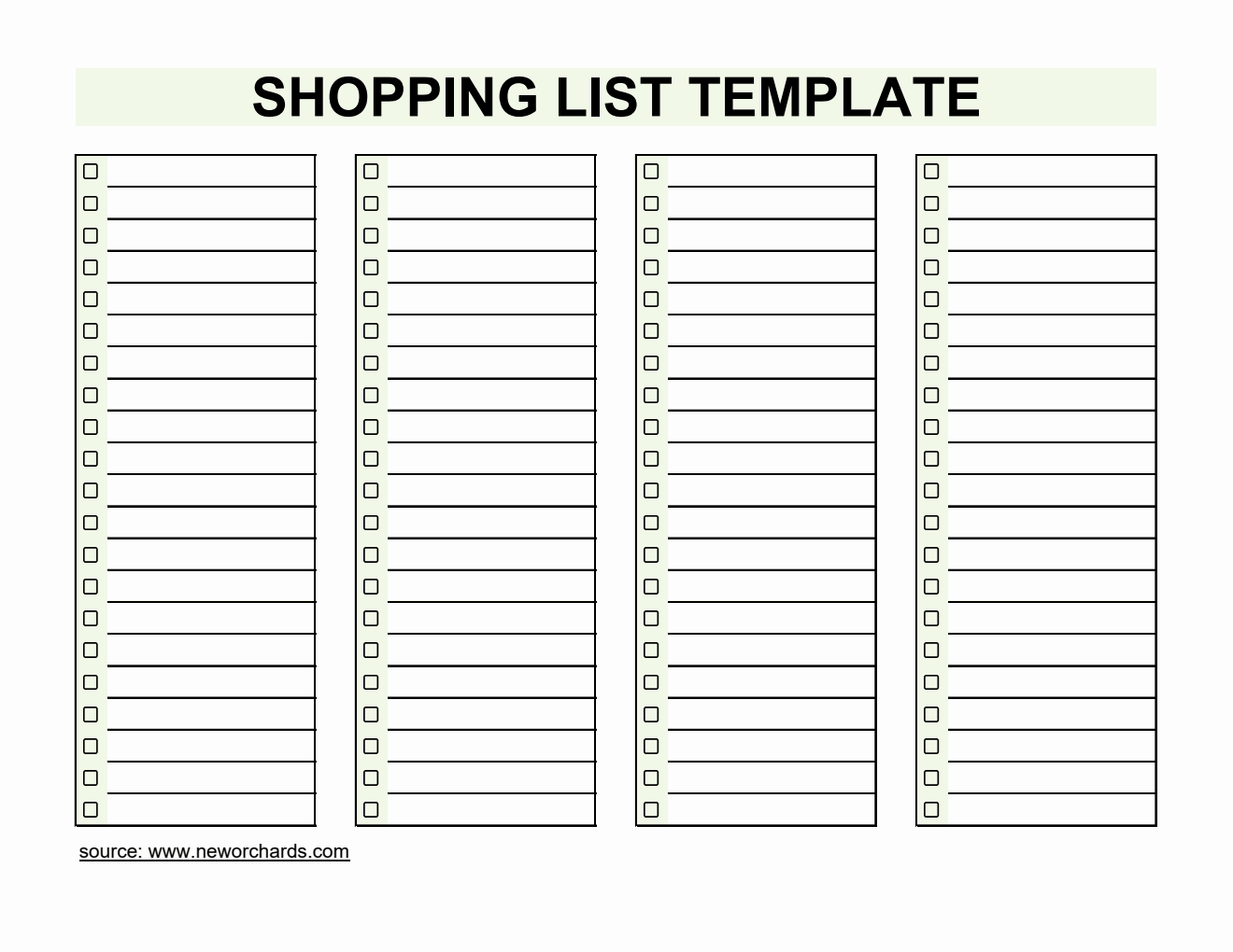 Free Grocery List Templates (PDF, Word, Excel)
