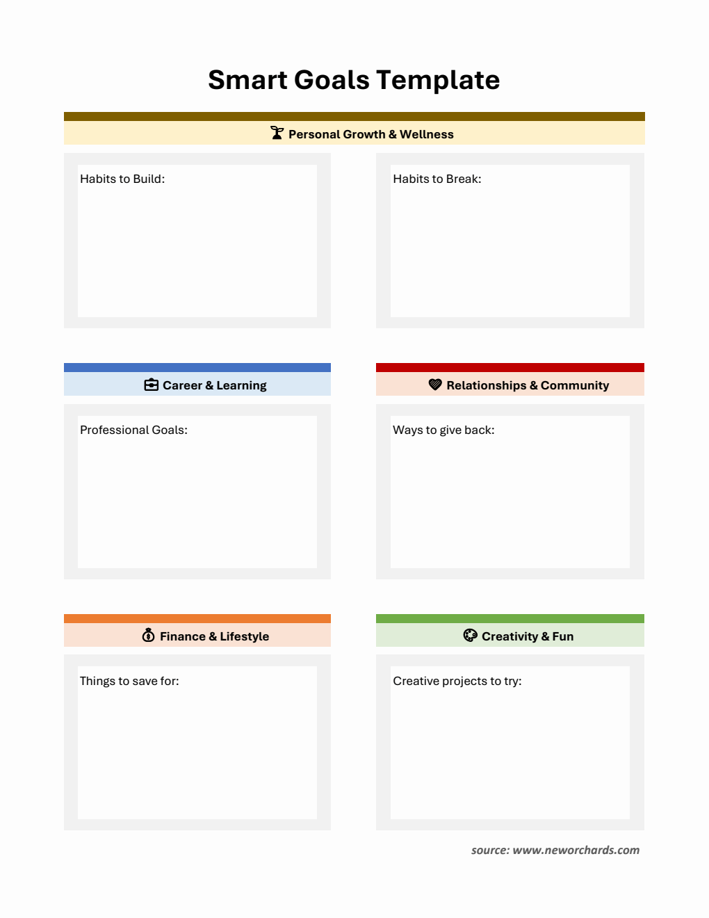 Free Smart Goals Templates (PDF, Word, Excel)