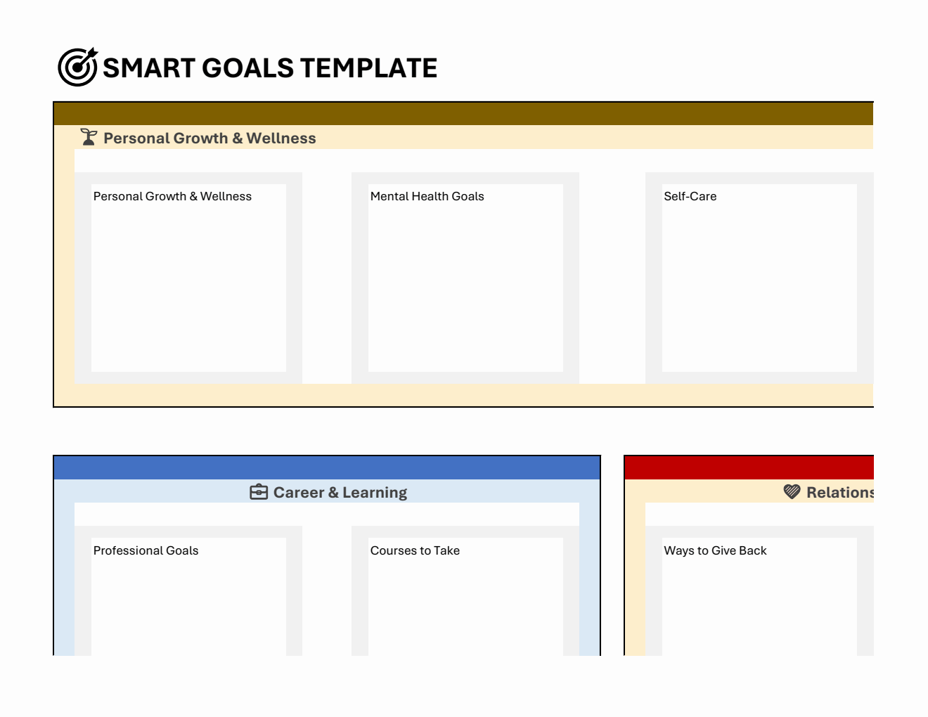 Multiple Smart Goals Template.pdf Free Smart Goals Templates (PDF, Word, Excel)