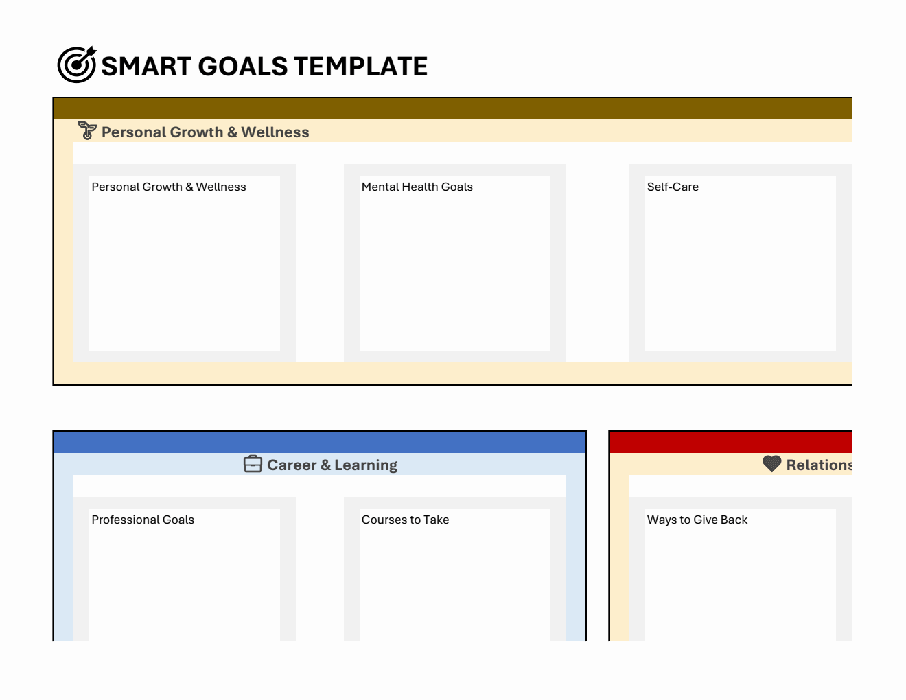 Smart Goals Template Excel