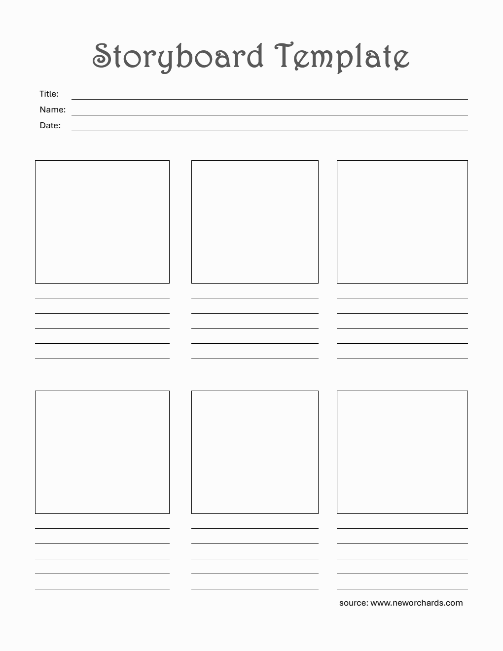Storyboard Template Word (Simple)