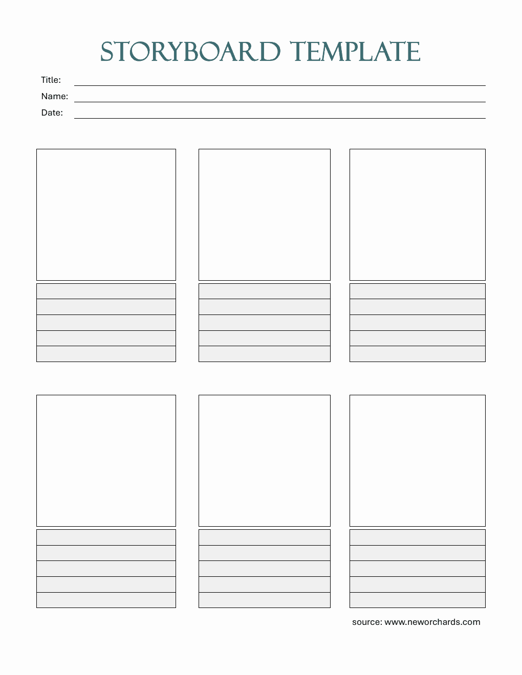 Storyboard Template Word (Basic)