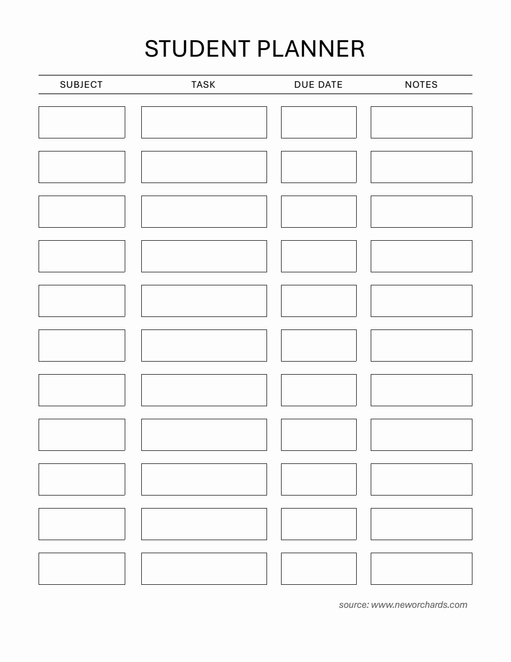 Student Planner Template - Free PDF Download (Printable)