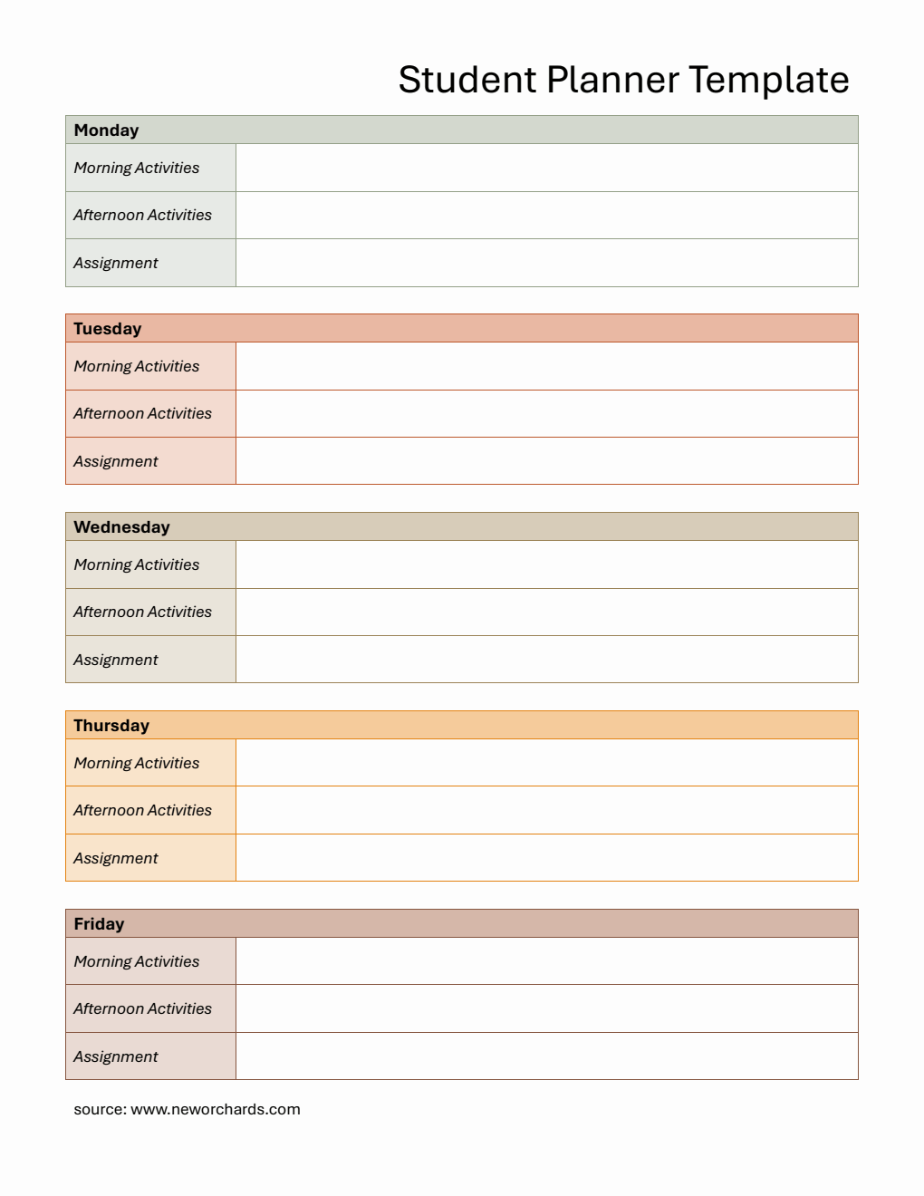 Free Academic Planner Templates (PDF, Word, Excel)