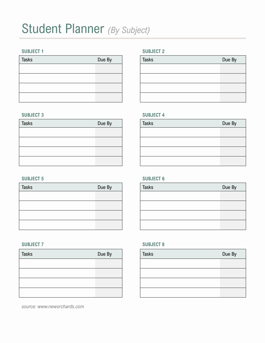 Student Roll Template.pdf Free Study Planner Templates (PDF, Word, Excel)