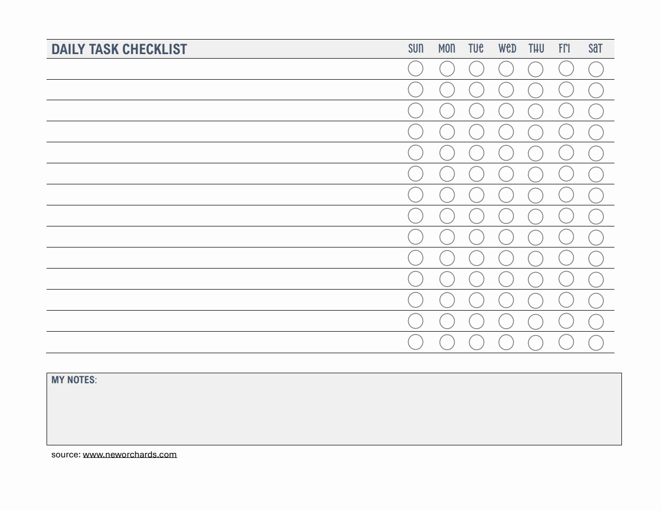 Free Daily Checklist Templates (PDF, Word, Excel)