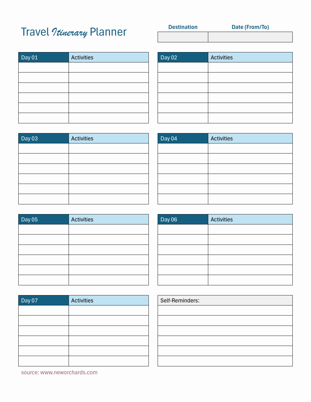 Free Vacation Planner Templates PDF Word Excel Free Vacation Planner Templates PDF Word Excel
