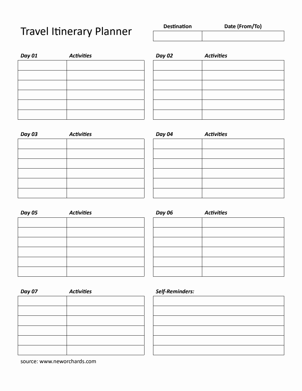 Free Itinerary Templates (PDF, Word, Excel)