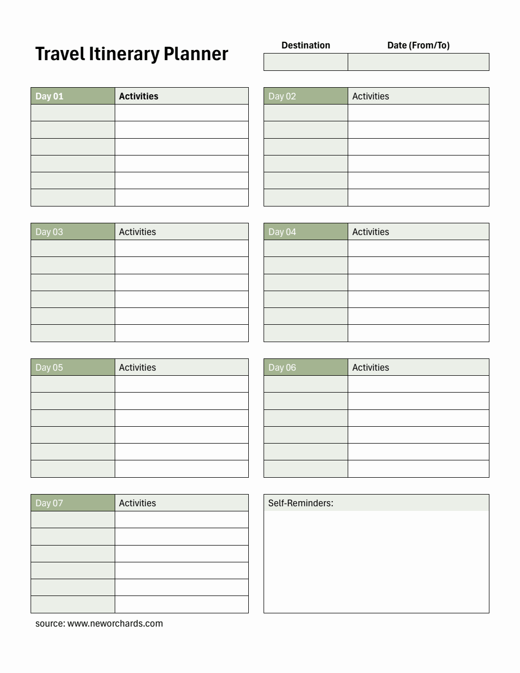 Free Vacation Planner Templates PDF Word Excel Free Vacation Planner Templates PDF Word Excel