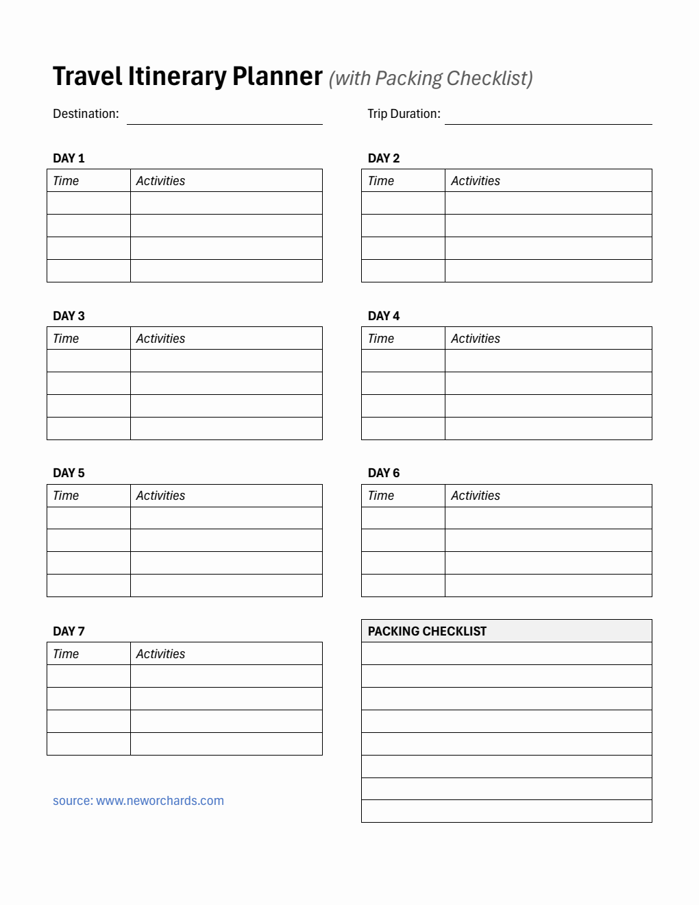 Free Packing Checklist Templates PDF Word Excel free-packing-checklist-templates-pdf-word-excel