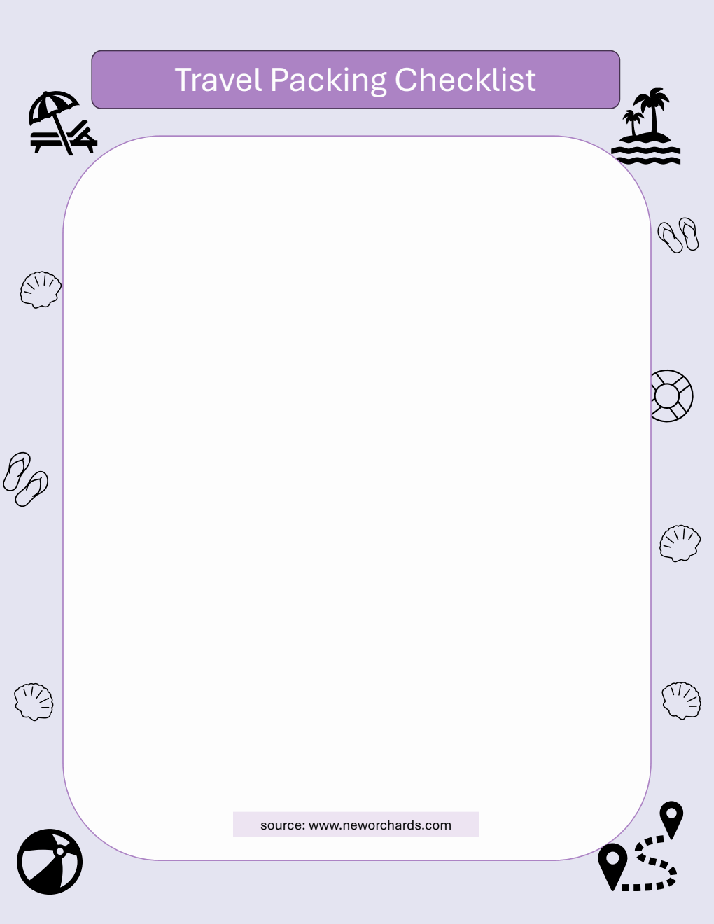 Fillable Travel Packing Checklist Word