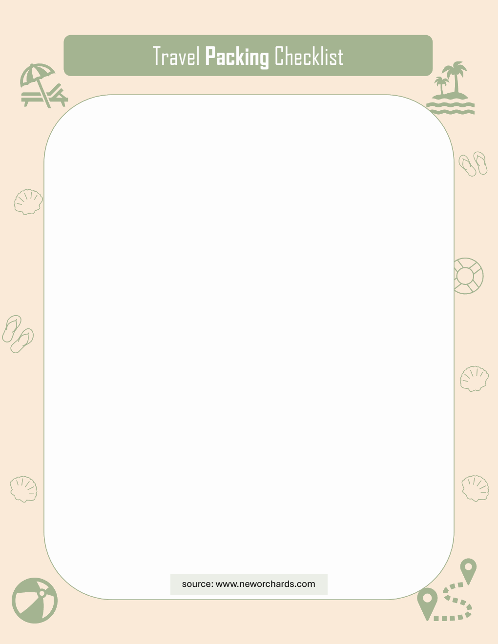 Editable Travel Packing Checklist Word