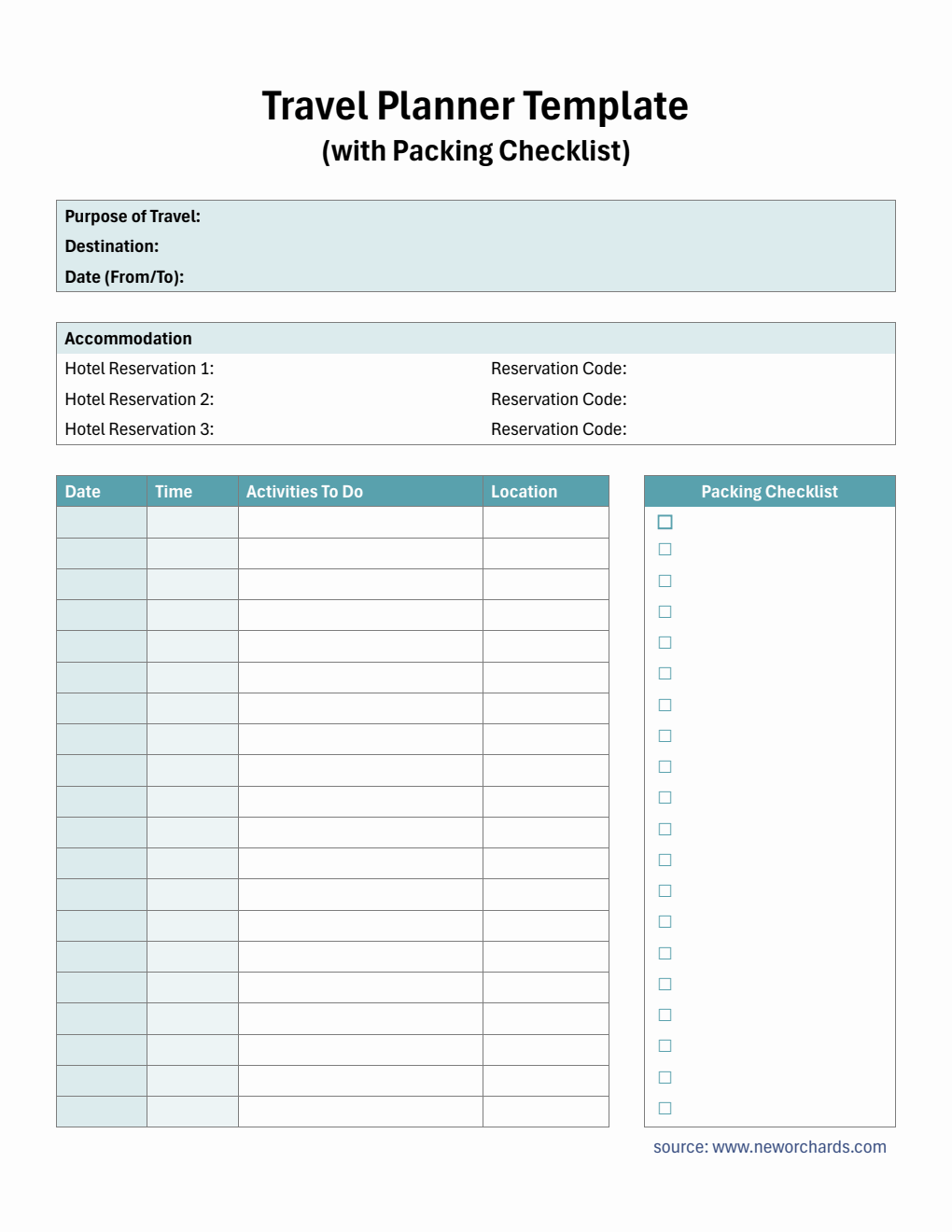 Free Travel Planner Templates PDF Word Excel free-travel-planner-templates-pdf-word-excel