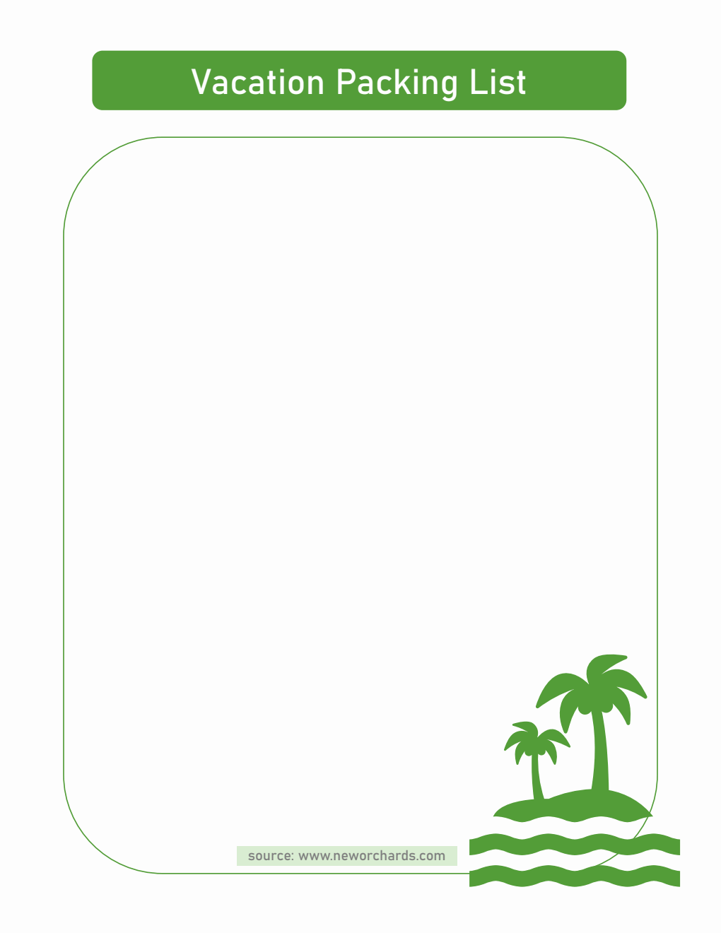 Vacation Checklist Template - Free Word Download