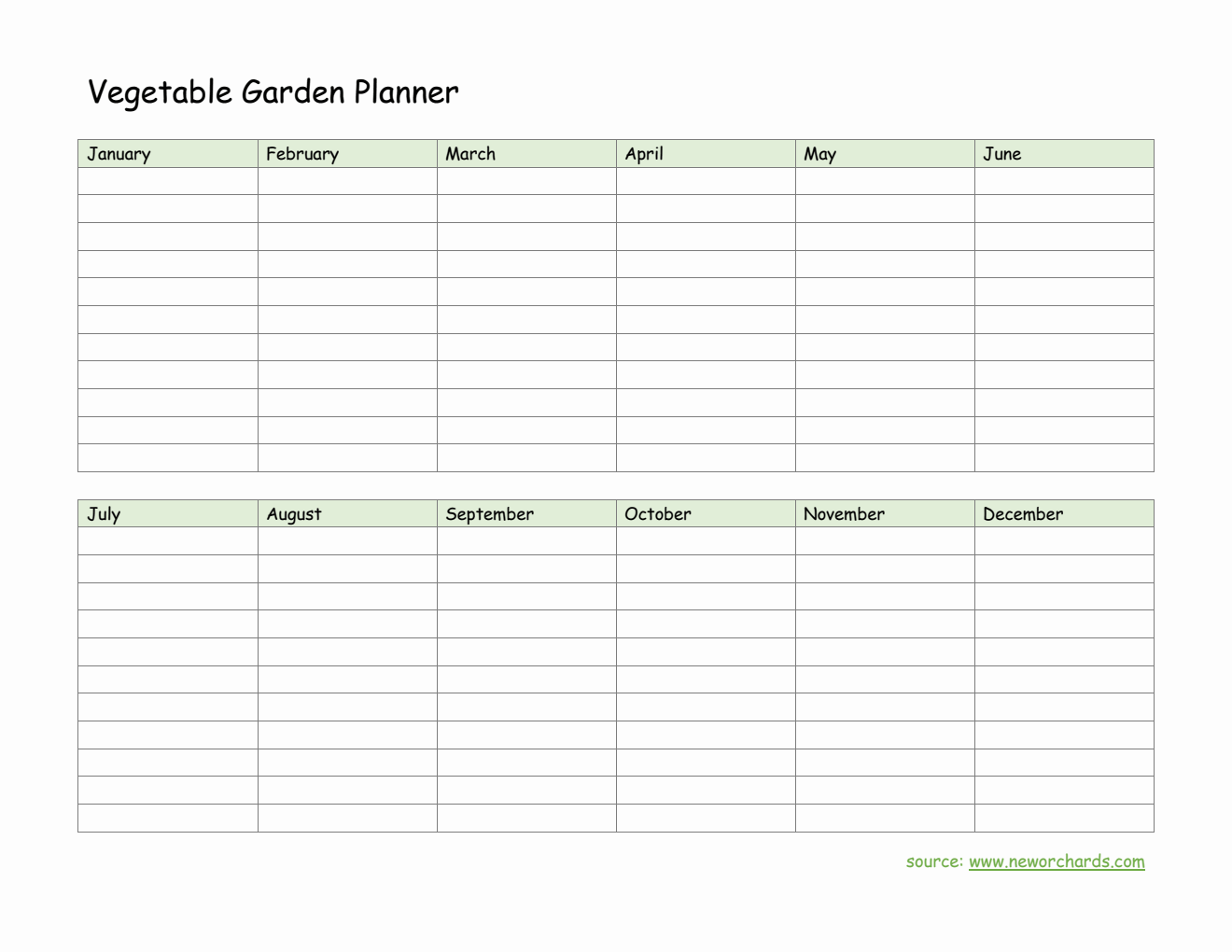  Vegetable Garden Planner in Word