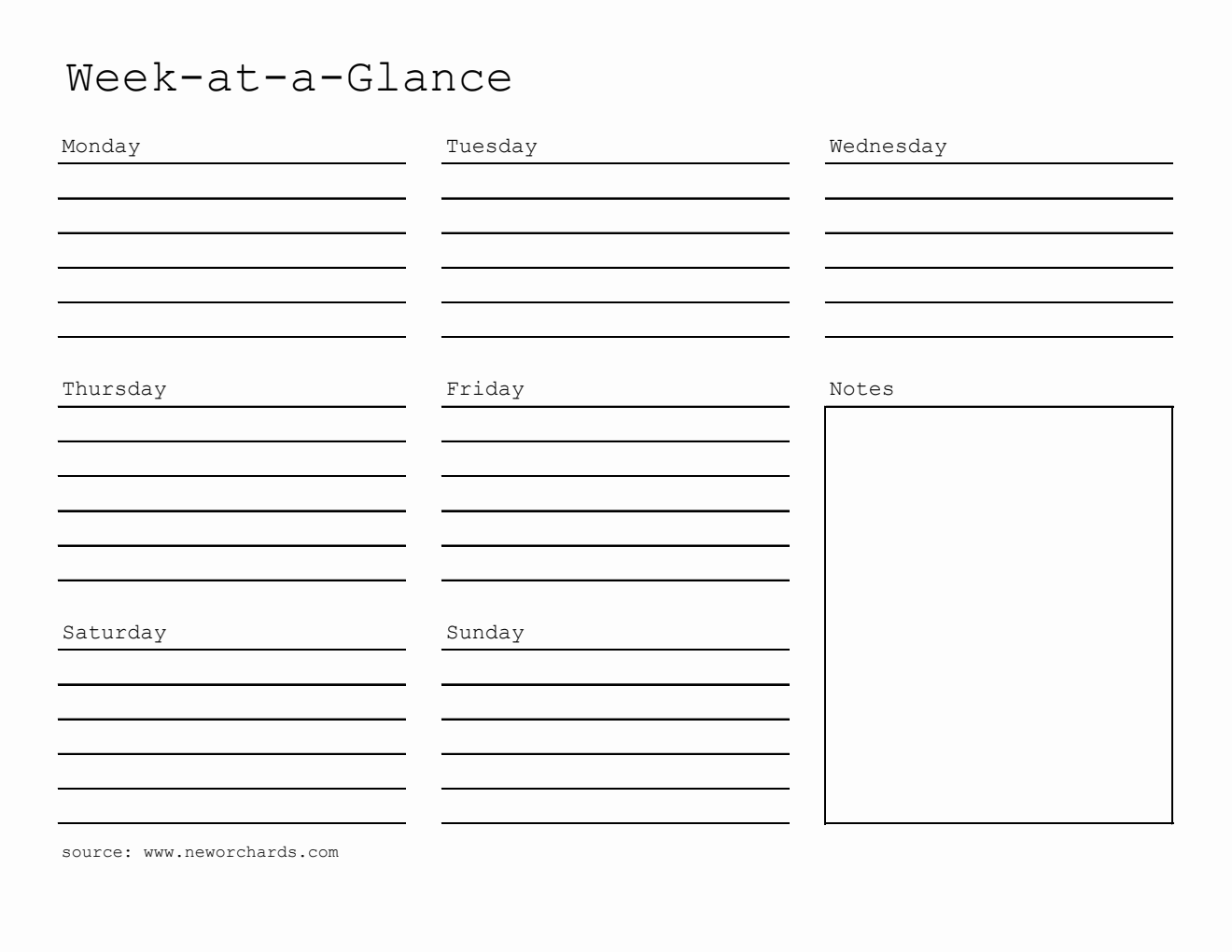 Free Week At A Glance Templates PDF Word Excel free-week-at-a-glance-templates-pdf-word-excel