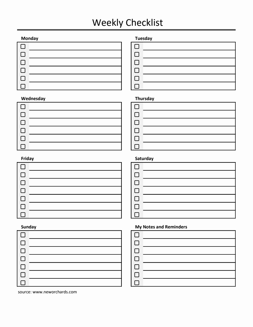 Free Daily Checklist Templates (PDF, Word, Excel)