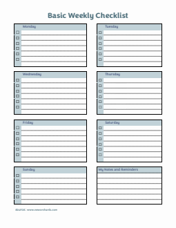 Simple Week at a Glance Template (Word)