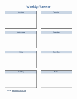 Free Basic Weekly Planner Template (Word)
