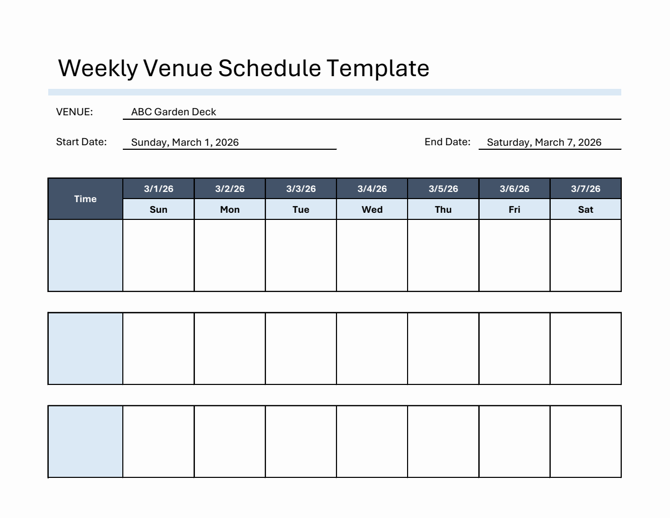 Excel Schedule Design Free Excel Daily Planner Templates