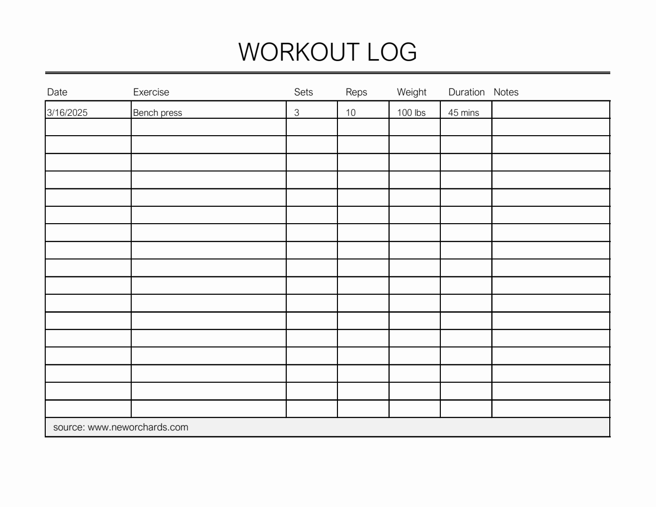 Free Workout Log Templates PDF Word Excel free-workout-log-templates-pdf-word-excel