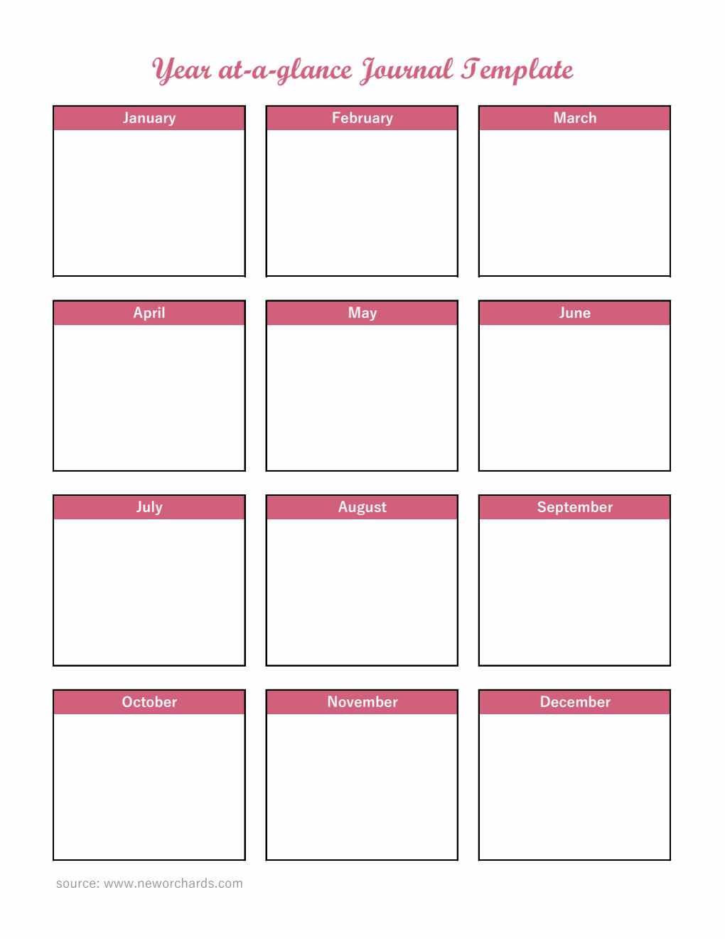 Free Excel Yearly Planner Templates