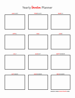 Yearly Vacation Planner - Free Word Template for Organized Travel